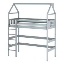 Befara - letto alto a casa colorado - Griggio - 90 x 190