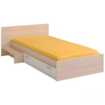 Letto bambino 1 cassetto 90 x 190 cm - colore: Naturale e Bianco - iplia
