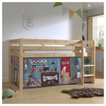 Letto basso 90x200 compreso il rivestimento Pet Shop Vipack Pino Wood