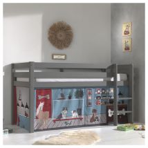 Letto basso 90x200 incluso rivestimento Pet Shop Vipack Pino Grey