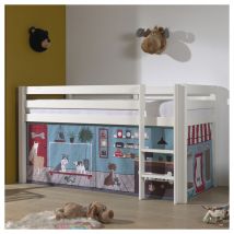 M&s - Letto basso 90x200 incluso rivestimento Pet Shop Vipack Pino White