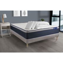 Pacchetto letto completo - Materasso 140x200cm + Box spring con doghe (kit) + 2 cuscini + Piumino - Actiflex Max