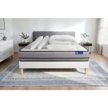Actisom - Pacchetto letto completo - Materasso 180x200cm + Box spring con doghe (kit) + 2 cuscini + Piumino - Actiflex Night