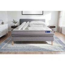 Actisom - Pacchetto letto completo - Materasso 200x200cm + Box spring con doghe (kit) + 2 cuscini + Piumino - Actiflex Night