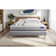 Pacchetto letto completo - Materasso 200x200cm + Box spring con doghe (kit) + 2 cuscini + Piumino - Actiflex Soft