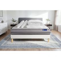 Pacchetto letto completo - Materasso 140x200cm + Box spring con doghe (kit) + 2 cuscini + Piumone - Actilatex Night