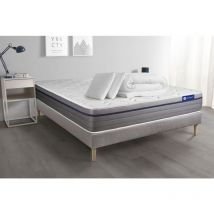 Actisom - Pacchetto letto completo - Materasso 160x200cm + Box spring con doghe (kit) + 2 cuscini + Piumino - Actilatex Zen