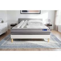 Pacchetto letto completo - Materasso 180x200cm + Box spring con doghe (kit) + 2 cuscini + Piumino - Actimemo Night