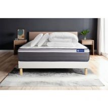 Pacchetto letto completo - Materasso 160x200cm + Box spring con doghe (in kit) + 2 cuscini + Piumino - ActiMemo Plus