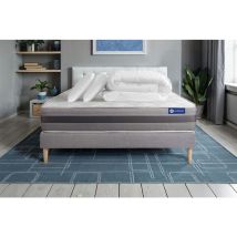 Pacchetto letto completo - Materasso 180x200cm + Box spring con doghe (kit) + 2 cuscini + Piumino - Actimemo Relax
