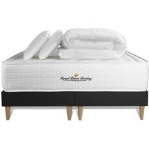 Pacchetto letto completo - Materasso 180x200cm + Box spring (monoblocco) + 2 cuscini + Piumino - Buckingham