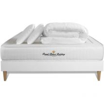 Pacchetto letto completo - Materasso 160x200cm + Box spring con doghe (in kit) + 2 cuscini + Piumino - Lancaster