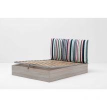 Letto Contenitore Made In Italy Cangù hi-box Con Testiera Soffy Rigo' Matrimoniale 160X190 Olmo Naturale