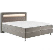 Letto continentale ComfiDream 182, Fresh 01, Doppio, 140x200, Arazzo, Reti a doghe, 147x212x116cm, led