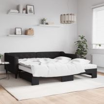 Vidaxl - Divano Letto Estraibile con Materassi Nero 100x200 cm Tessuto