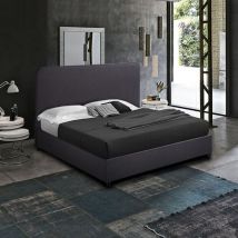 Llb Living Life Bed - Letto francese una piazza e mezza in tessuto con rete 120x190 Zurich Colore: Grigio