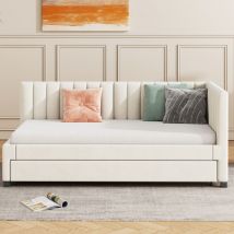 Letto imbottito 90×200, divano letto estraibile, letto multifunzione con rete a doghe, lettino ragazzi, lettini per bambini, letti aggiuntivi,