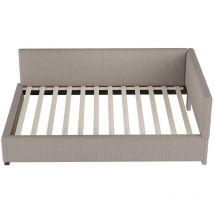 Gutent - Letto imbottito Sofabett 90x200 multifunzionale con rete a doghe, tessuto velour grigio delicato sulla pelle