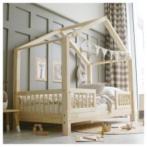 Letto in legno 90x190 con gambe da 10 cm Iris Bois