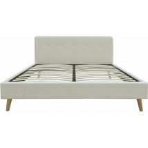 Letto in tessuto riccio 'Nemo' 160x200 - Crema
