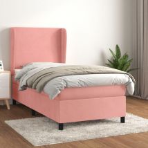 Furniture Limited - Giroletto a Molle con Materasso Rosa 90x190