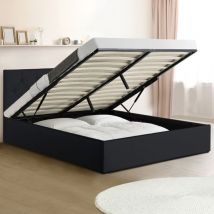 Letto matrimoniale austin con boxer 140 x 190 cm pvc nero