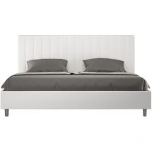 Letto Matrimoniale King size rivestito in Similpelle - agueda - Dimensione Rete: 200x210 - Tipologia Letto: Senza Rete - Colore: Bianco