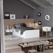 Livinity - Letto per bambini Jaspar, Bianco, 90x200 cm con rete a doghe, senza materasso, Vicco