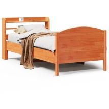 Letto senza Materasso Marrone Cera 100x200 cm in Legno di Pino