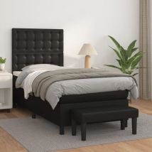 Furniture Limited - Giroletto a Molle con Materasso Nero 80x200