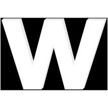 Lettre Décorative Plexiglass Blanc.- w minuscule - 10 cm