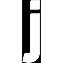 Lettre Décorative Plexiglass Blanc.- j minuscule - 15 cm