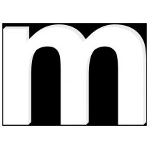 Lettre Décorative Plexiglass Blanc.- m minuscule - 15 cm