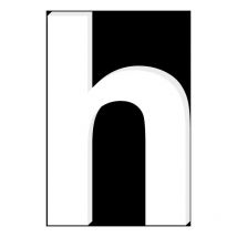 Lettre Décorative Plexiglass Blanc.- h minuscule - 25 cm