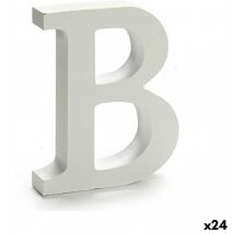 Pincello - Lettre en bois b white (2 x 16 x 14,5 cm) (24 pièces)