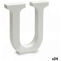 Pincello - Lettre en bois u white (2 x 16 x 14,5 cm) (24 pièces)