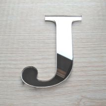 Lettre Miroir Argent Décorative Plexiglass.- j - 10 cm