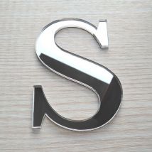 Lettre Miroir Argent Décorative Plexiglass.- s - 10 cm