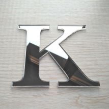 Lettre Miroir Argent Décorative Plexiglass.- k - 10 cm