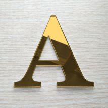 Lettre Miroir Or Décorative Plexiglass.- a - 15 cm