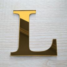 Lettre Miroir Or Décorative Plexiglass.- l - 15 cm