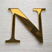 Lettre Miroir Or Décorative Plexiglass.- n - 15 cm