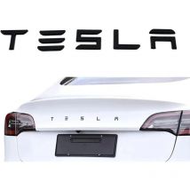 Lettres de décoration Autocollantes adhésives et Individuelles 3D Coffre : « Tesla » compatibles avec modèles Tesla : X, Y, S et 3 (Noir)