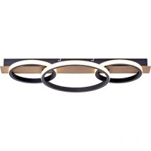 JustLight led Deckenleuchte Trooper holzdekor, warmweiß Deckenleuchte