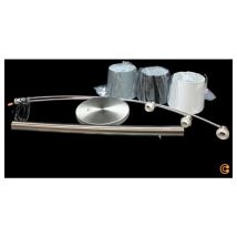 Gebraucht] Just Light Stehleuchte Lampe Melvin E27 Schwarz Grau Weiß Dreiflammig Bogenform B-Ware