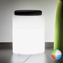 Sitzhocker rund mt Led aus Harz mod. Round ø 40 cm multicolor led mit Solarbatterie