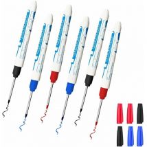6er-Pack Bohrlochmarkierer – Zimmermannsbleistifte – 30 mm Markierungsstift mit extra langer Spitze für Zimmerleute oder das Baugewerbe, für gute