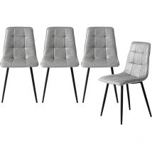 Levede - Dining Chair Chairs Set of 4 Faux Leather Kitchen Home Office Family Room