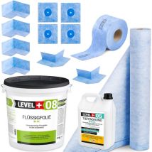 LEVEL+ Dichtset für Duschabdichtung Bad Dichtband Flüssigfolie 20kg SET45