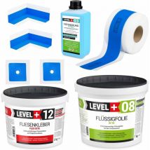LEVEL+ Dichtset für Duschabdichtung Bad Dichtband Flüssigfolie 7kg SET502